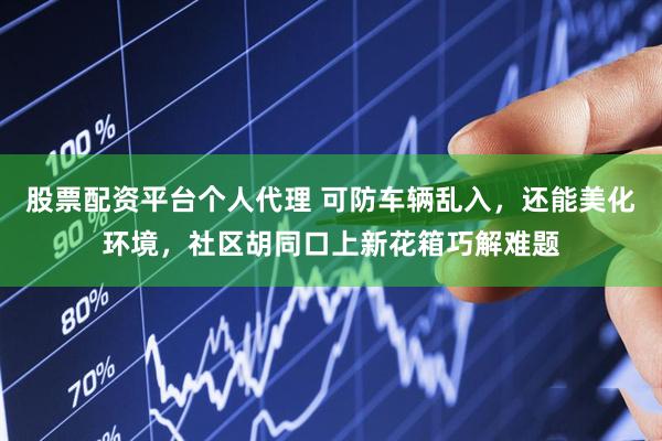 股票配资平台个人代理 可防车辆乱入，还能美化环境，社区胡同口上新花箱巧解难题